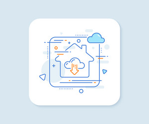 cloud computing download line icon internet data vector image