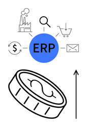 enhancing business efficiency with erp systems vector image