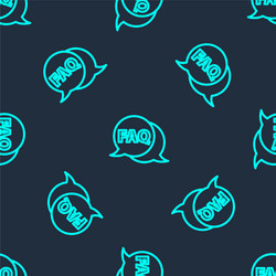 green line speech bubble with text faq information vector image