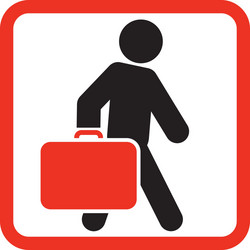 Passenger with luggage moving forward vector