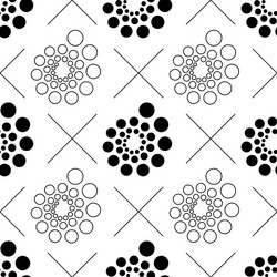 seamless pattern with dots and circles vector image
