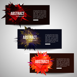 set of banners with triangular shapes and place vector image