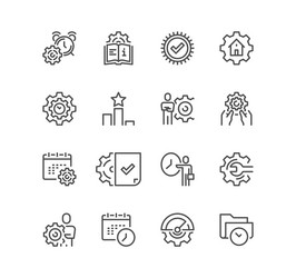 set of management related icons vector