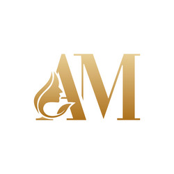 initial am face beauty logo design templates Vector Image