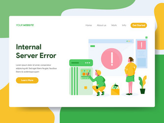 landing page template internal server error vector