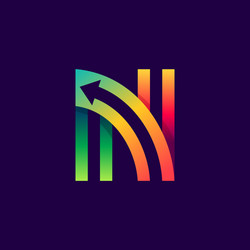 Letter n logo with arrow inside vector