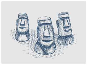 moai head famous landmark 16976473 Vector Art at Vecteezy