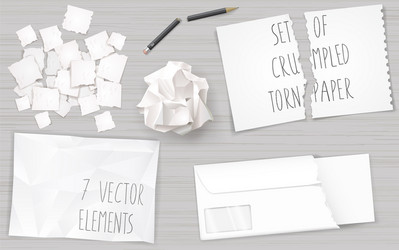 set creasy paper sheets vector