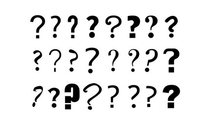 Set question marks sketch style vector