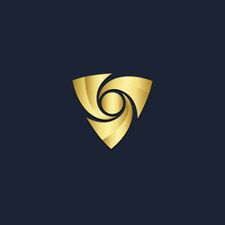 Triangle circle abstract gold logo Royalty Free Vector Image