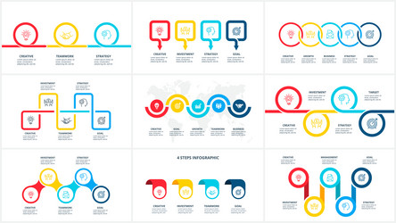 abstract elements graph diagram with 3 4 vector image