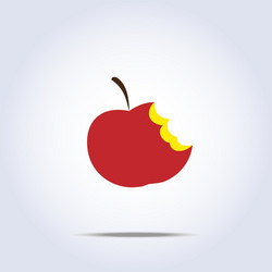 bitten apple icon vector