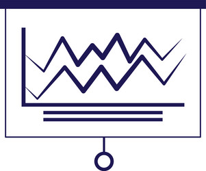board with graphic chart icon flat design vector image