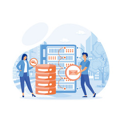 configuration of computer systems and networks vector image