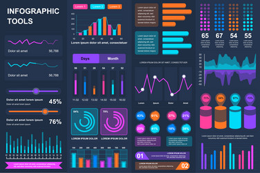 Infographic UI/UX Kit - Charts & Diagrams vector image