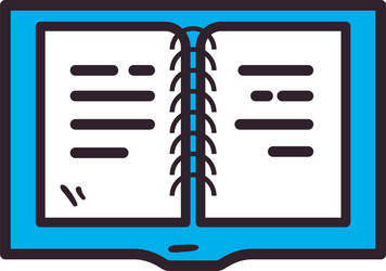 school open notebook line and fill style icon vector image
