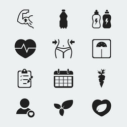 Set of 12 editable exercise icons includes vector