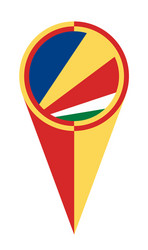 seychelles map pointer location flag vector image