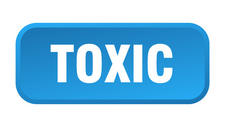 toxic button square 3d push vector image
