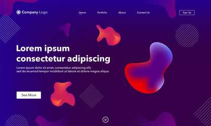 abstract background website landing page template vector image