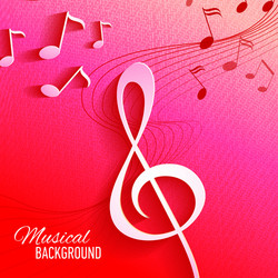 abstract background with music key and notes vector image