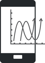 cellphone and graph chart icon vector