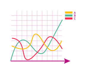 line chart graph for finance report template vector image