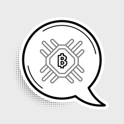 line cpu mining farm icon isolated on grey vector image