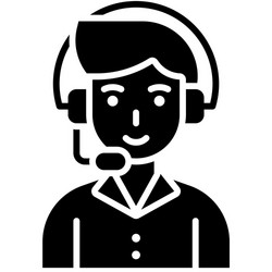 man operator telecommuting or remote work icon vector