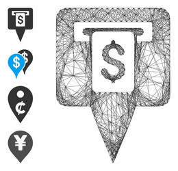 Network cash machine map pointer mesh vector