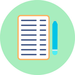 notes flat circle icon vector image