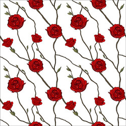 Red Rose Twig Pattern vector image