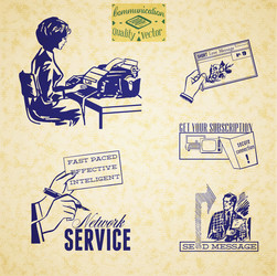 Retro Communication & Message Set vector image