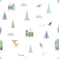 scandinavian pattern with different elements vector image