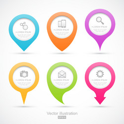 set of colorful circle pointers vector image