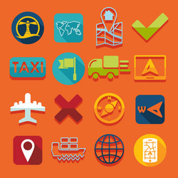 set of navigation icons vector image