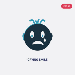 two color crying smile icon from user interface vector image