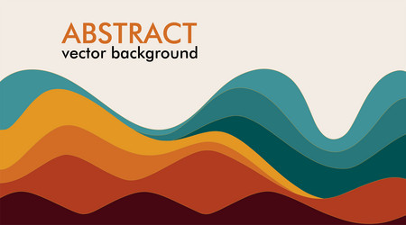 Abstract background with colorful wave retro style vector