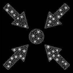 bright mesh carcass ethereum map marker with flash vector image