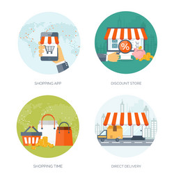 flat header shopping web vector