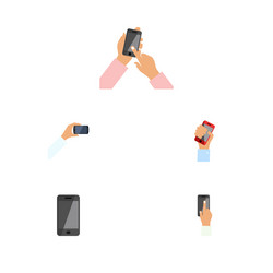 flat icon phone set of cellphone interactive vector image