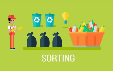 garbage sorting concept vector image