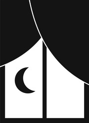 nightly window icon simple style vector