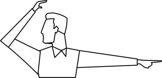 portrait of businessman gesturing shows something vector image