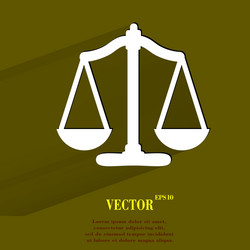 scales balance flat modern web button with long vector image