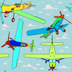 seamless pattern with planes vector image
