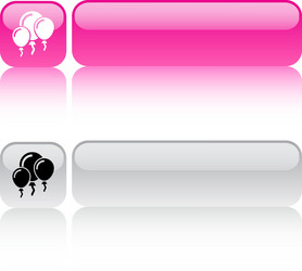 balloons square button vector image