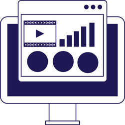 computer with web page window flat design vector image