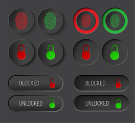 design dark of round buttons and rectangular vector image