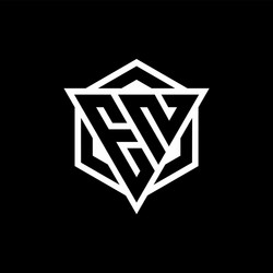 en logo monogram with triangle and hexagon shape vector image